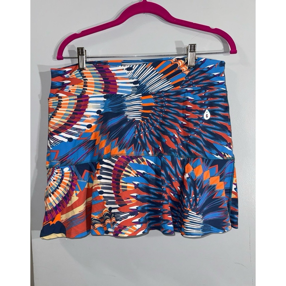 Dona Jo Jojo skort tennis pickleball starburst print blue orange size‎ 3 (XL)